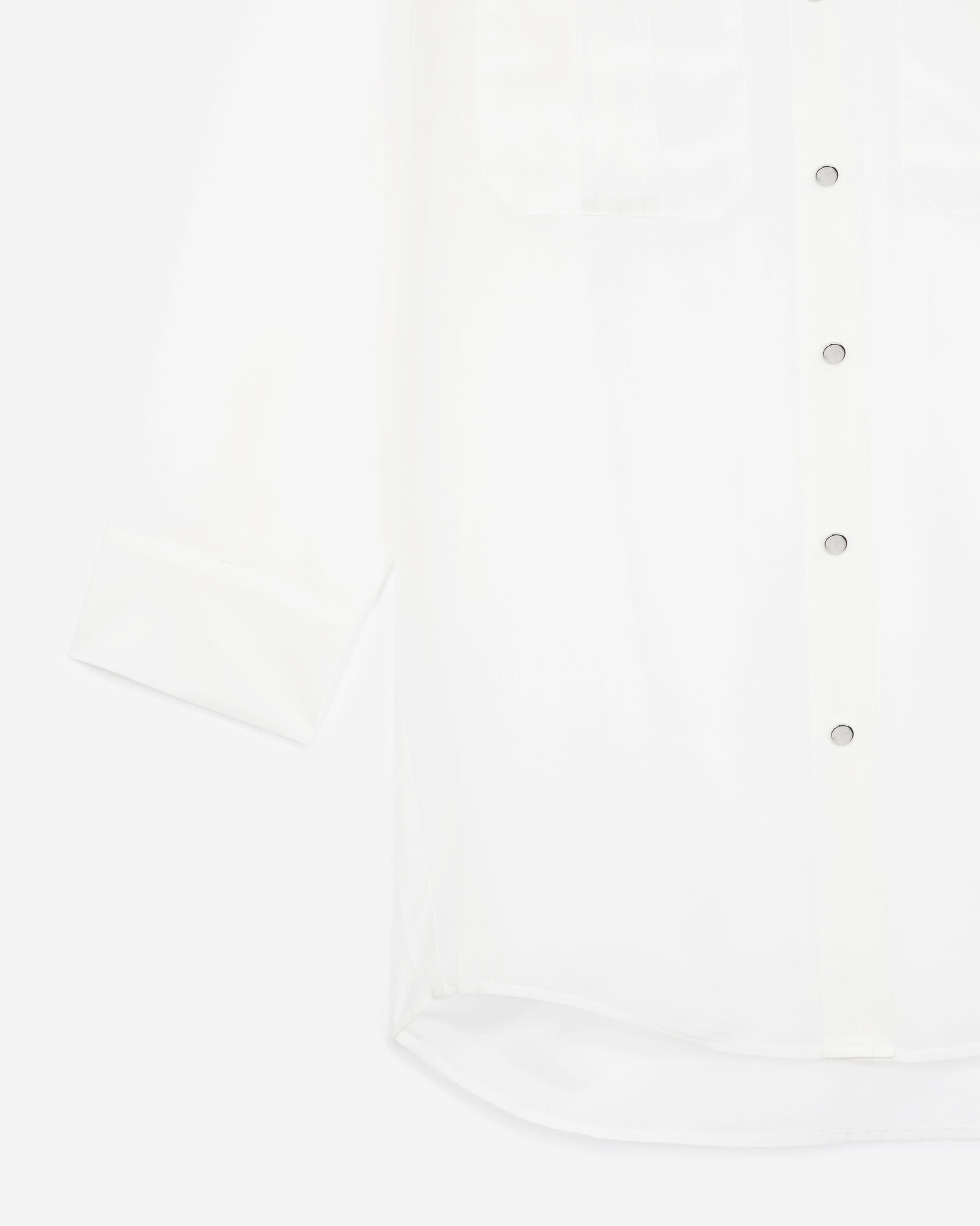 Long white shirt with breast pockets, WHITE, hi-res image number null