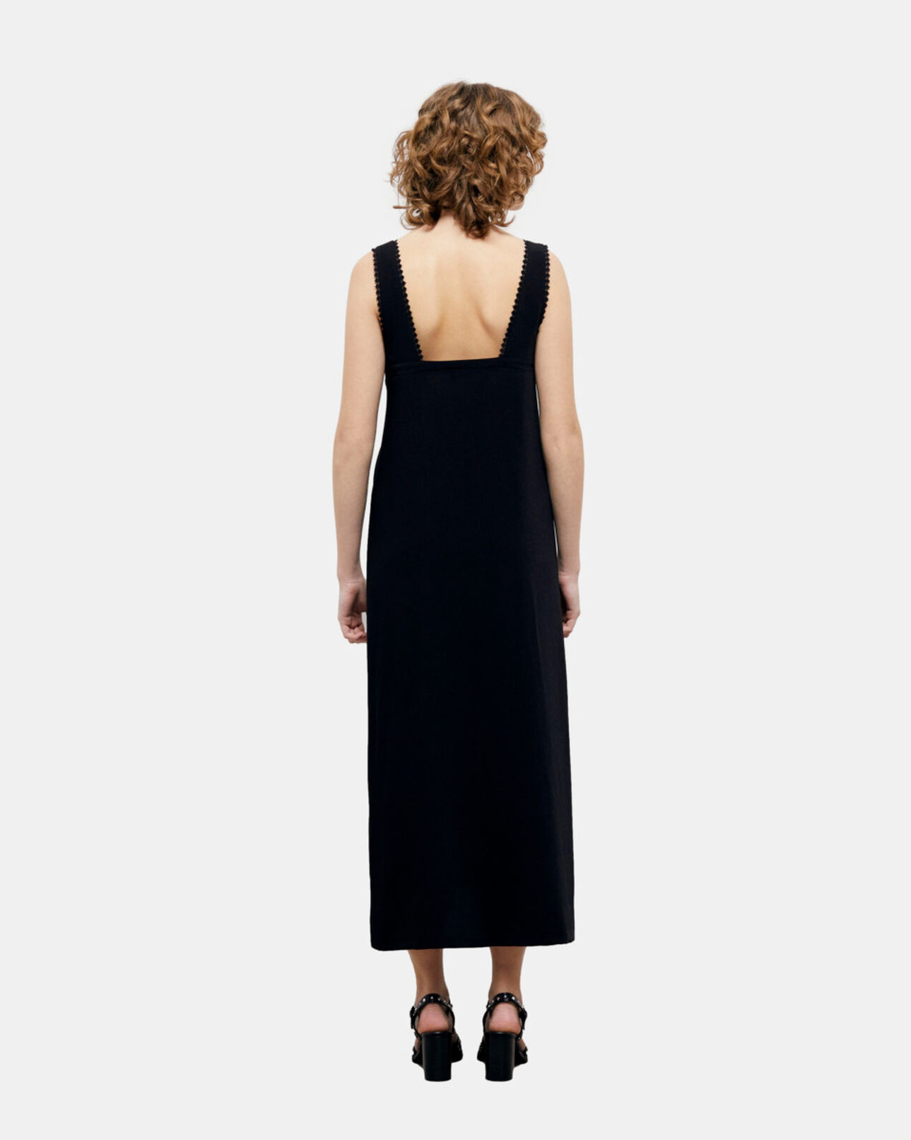 The Kooples MUJER BLACK vestido largo negro