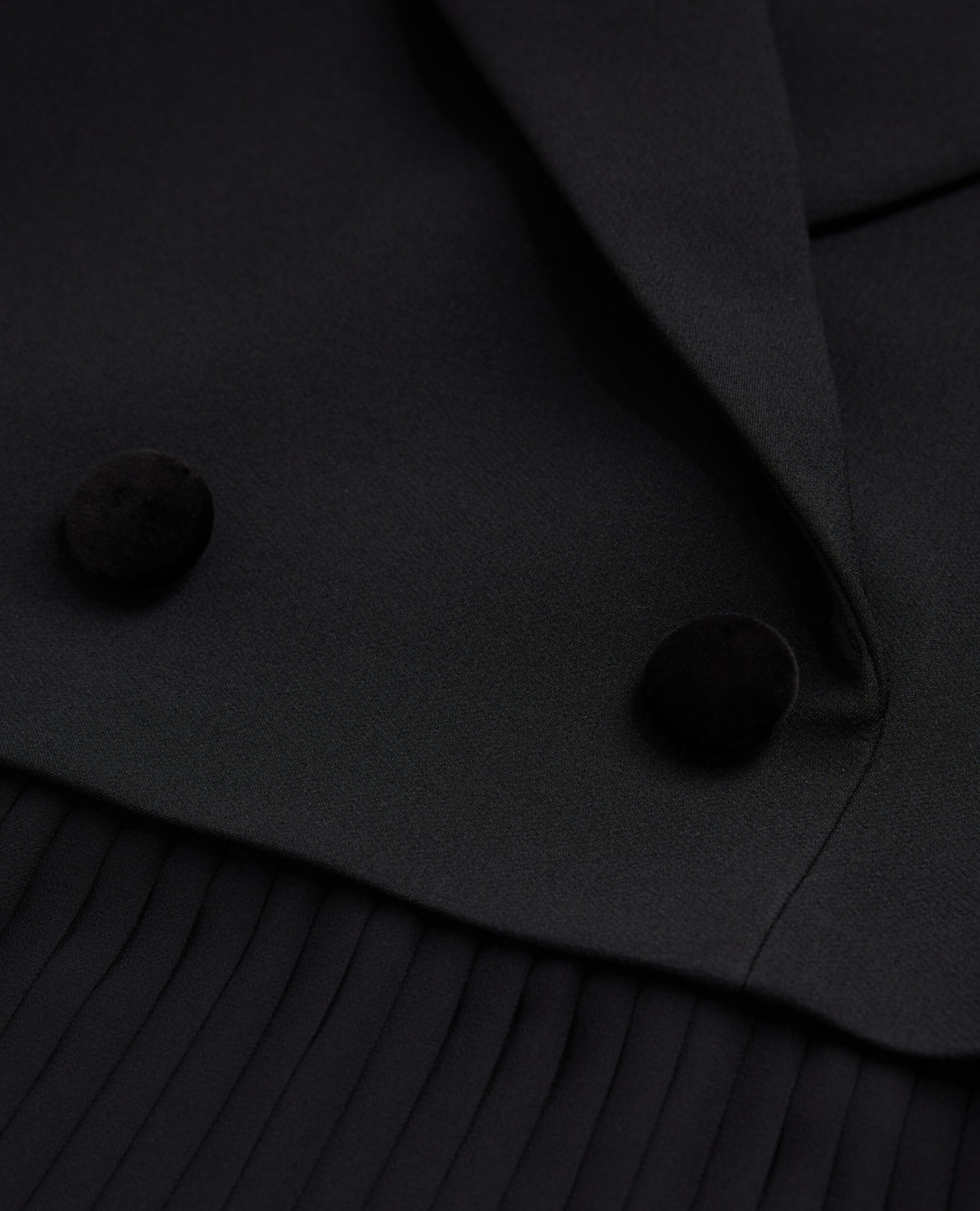 Schwarzes kurzes Wollkleid, BLACK, hi-res image number null