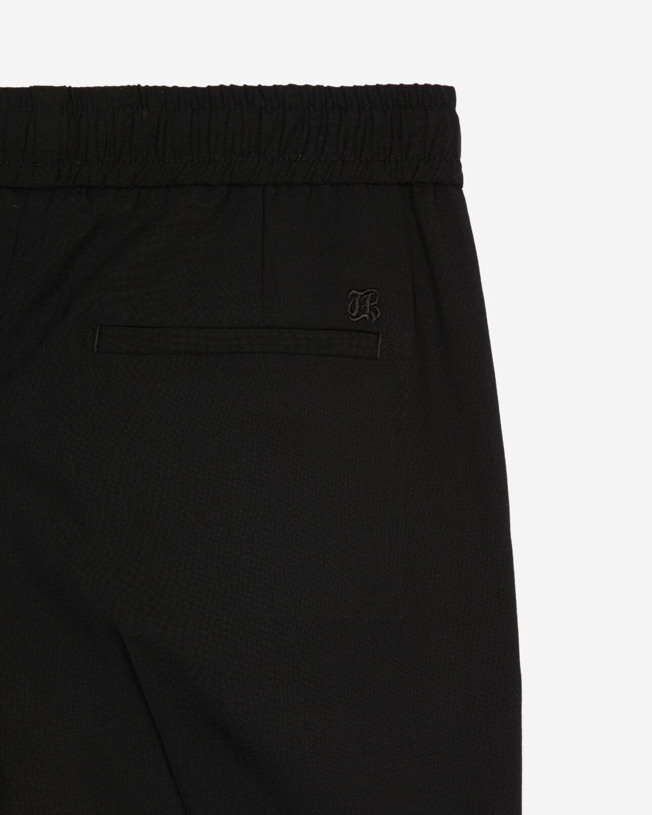 The Kooples H BLACK black wool straight elasticated trousers