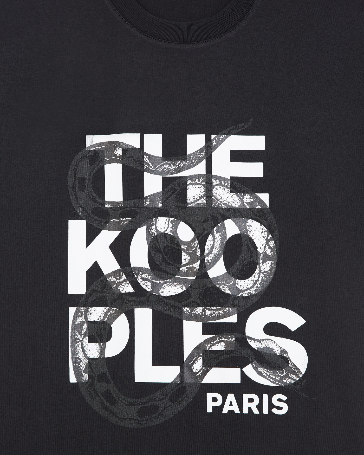Black T-shirt in cotton with snake logo, BLACK, hi-res image number null