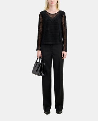 The Kooples FEMME BLACK top en guipure noir