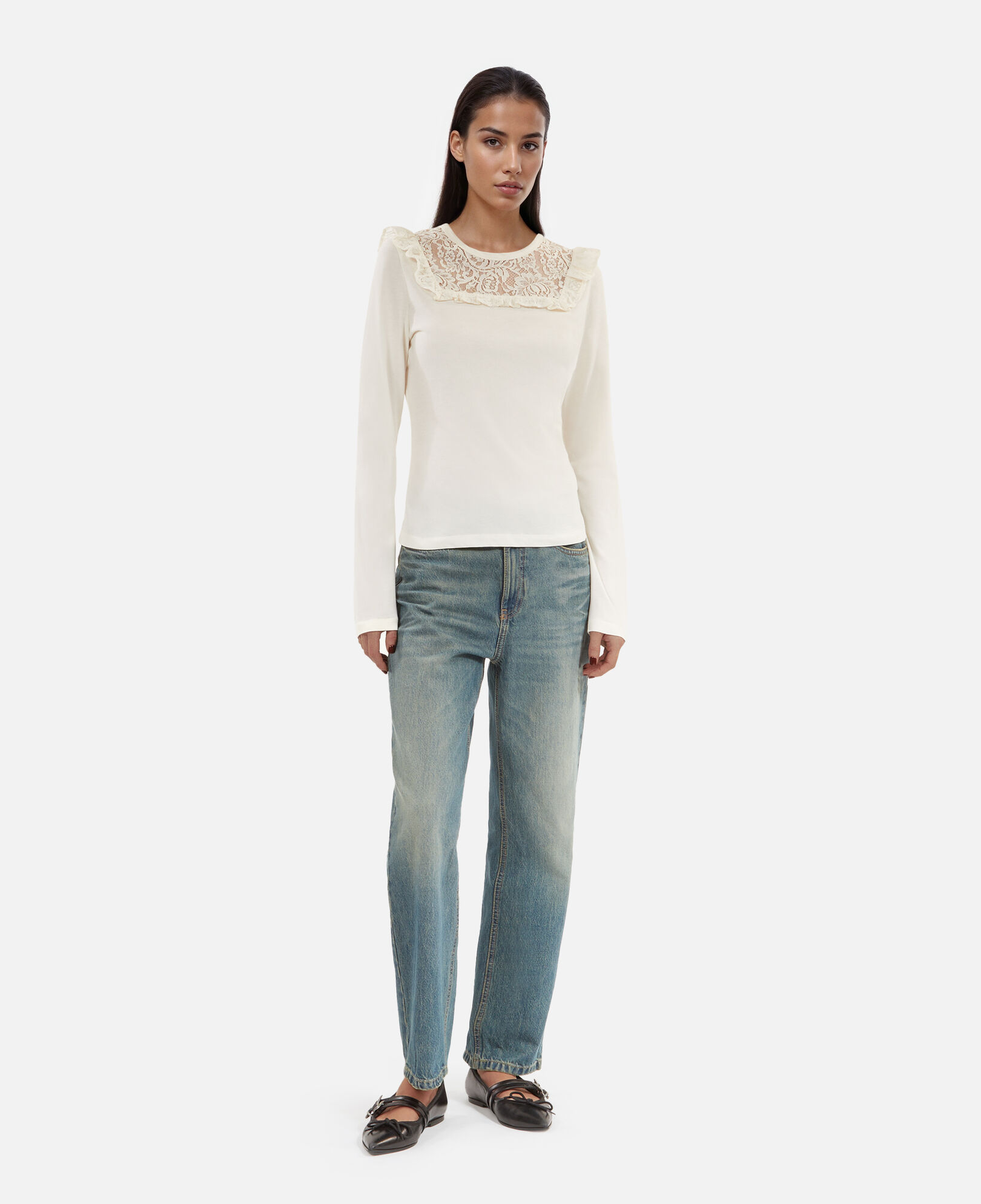 The Kooples WOMEN WHITE long-sleeved white t-shirt