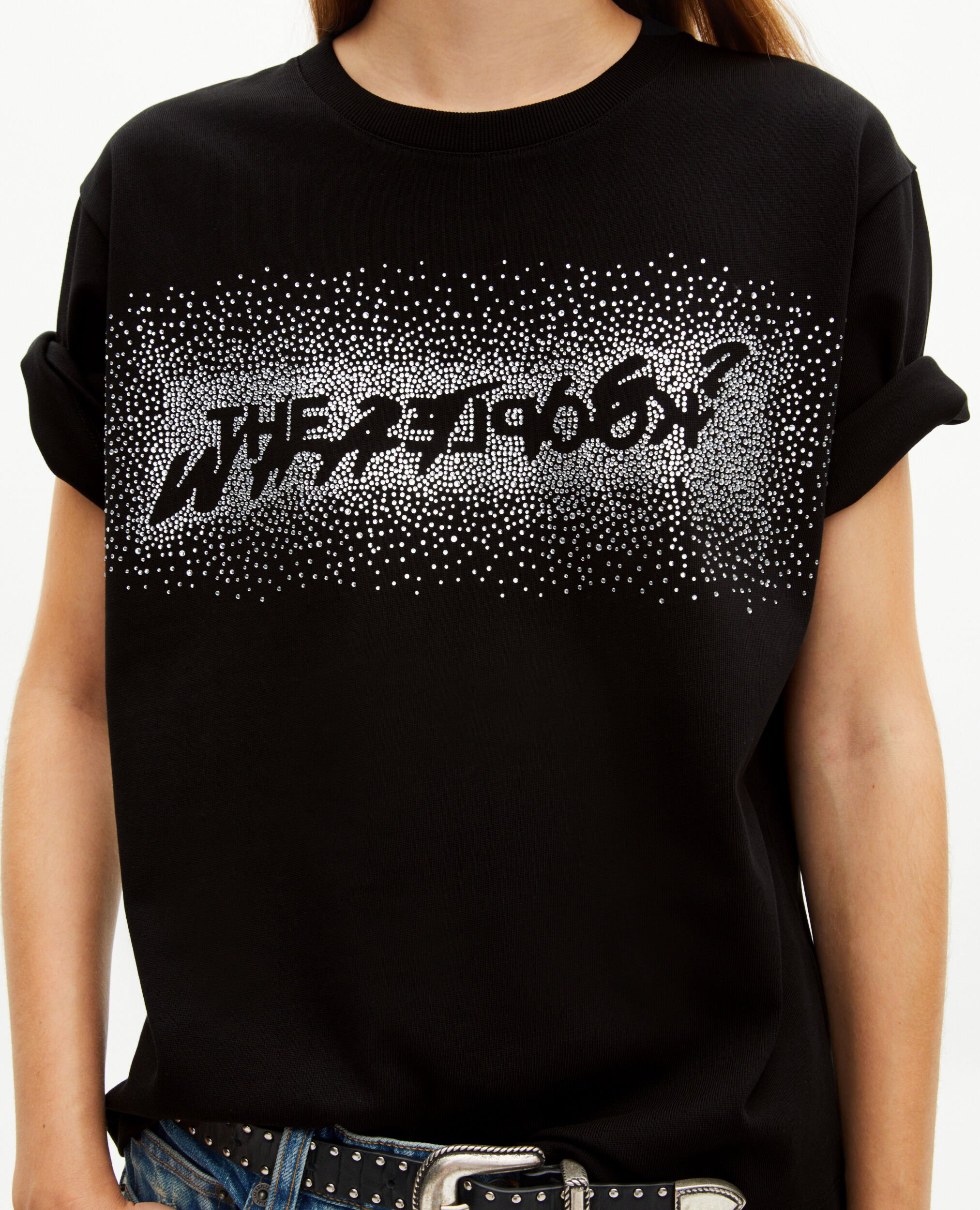 T-shirt What is à strass noir, BLACK, hi-res image number null