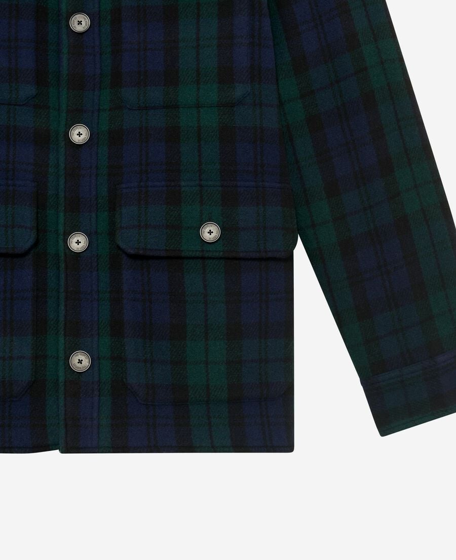 The Kooples HOMME GREEN / BLACK surchemise en tartan vert foncé