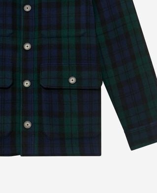 The Kooples HOMME GREEN / BLACK surchemise en tartan vert foncé