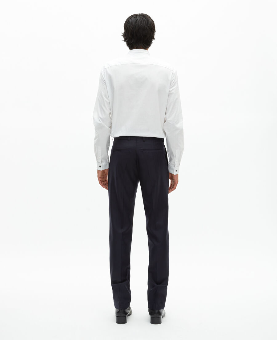 The Kooples HOMME DARK NAVY pantalon de costume ajust&eacute; en laine marine