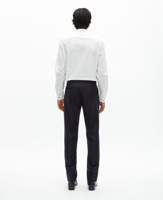 The Kooples HOMME DARK NAVY pantalon de costume ajust&eacute; en laine marine