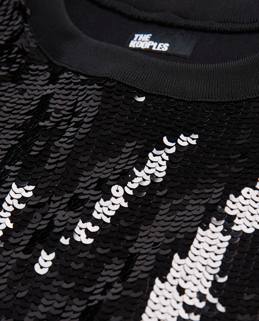 The Kooples FEMME BLACK robe courte à sequins noire