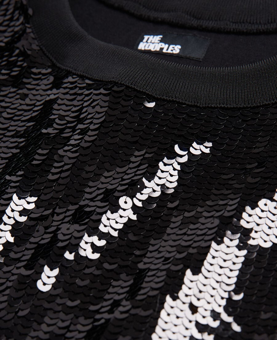 The Kooples FEMME BLACK robe courte à sequins noire