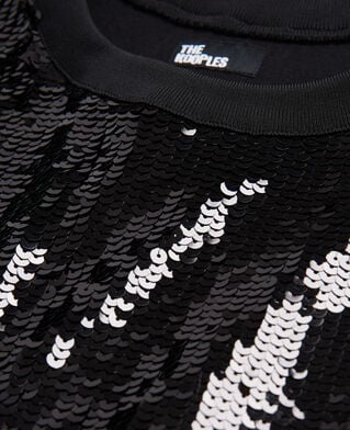 The Kooples FEMME BLACK robe courte à sequins noire