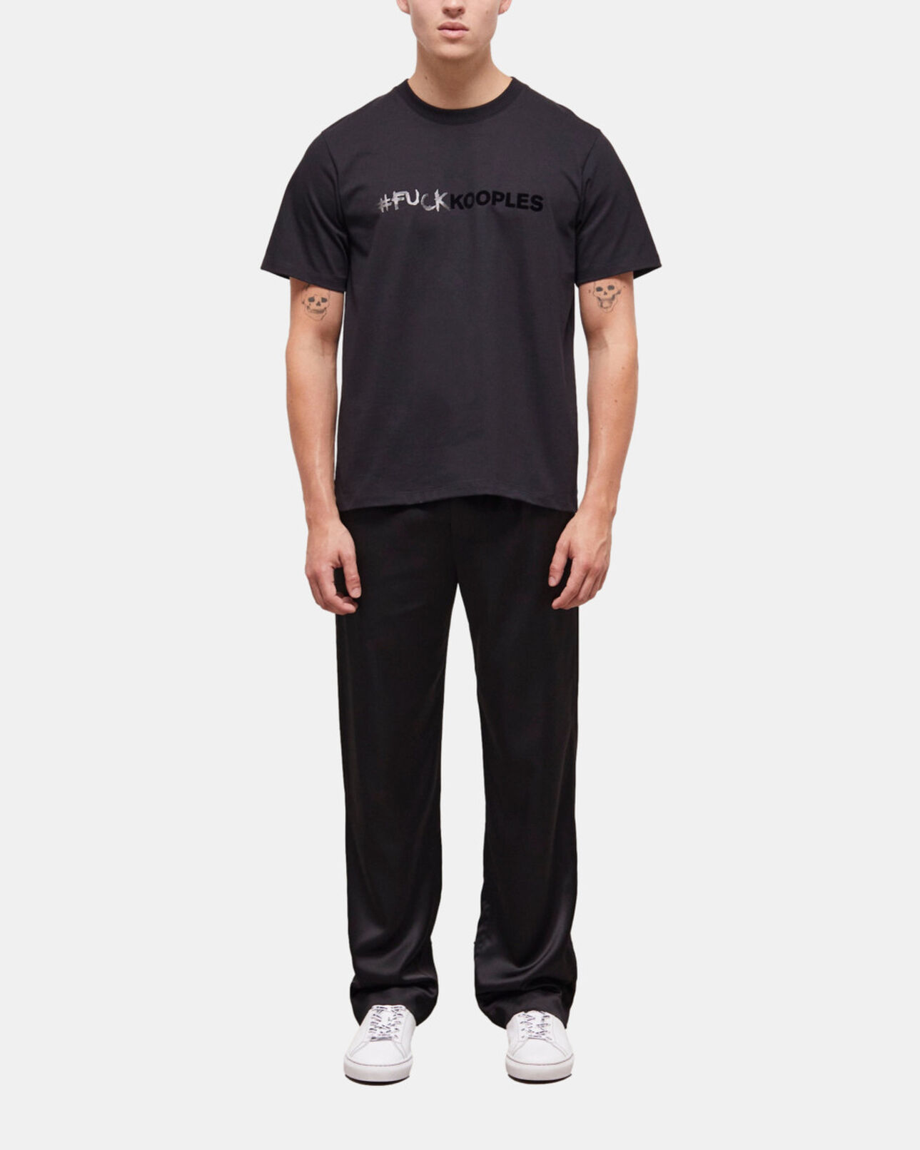 The Kooples HOMME BLACK t-shirt homme logo noir