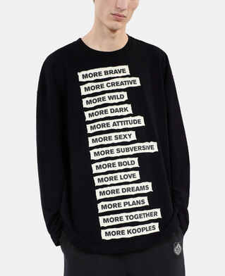 The Kooples HOMME BLACK WASHED t-shirt manches longues noir