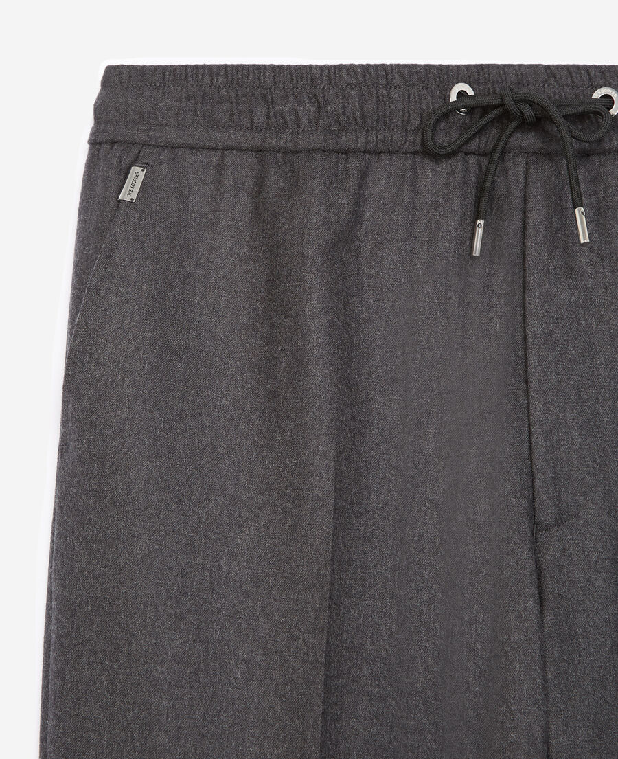 pantalon laine gris à élastique