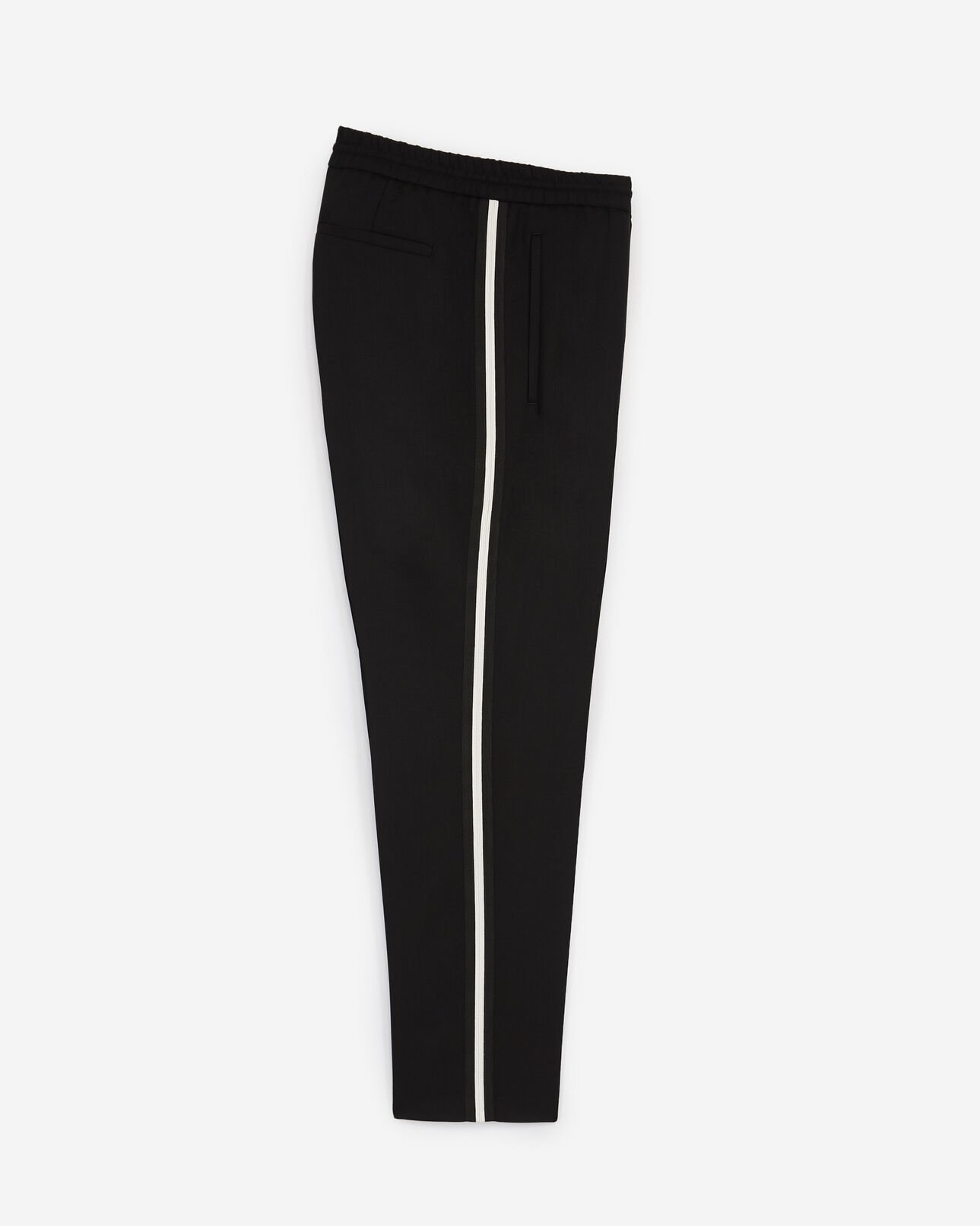 The Kooples HOMME BLACK pantalon laine noire et bande blanche