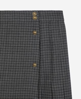 The Kooples WOMEN LIGHT GREY MEL/WHITE black and grey wrap skirt