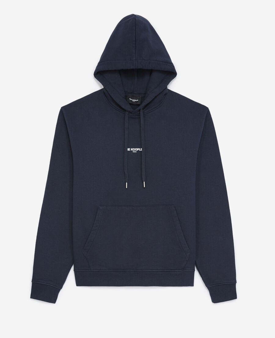 The Kooples H NAVY navy blue printed hoodie