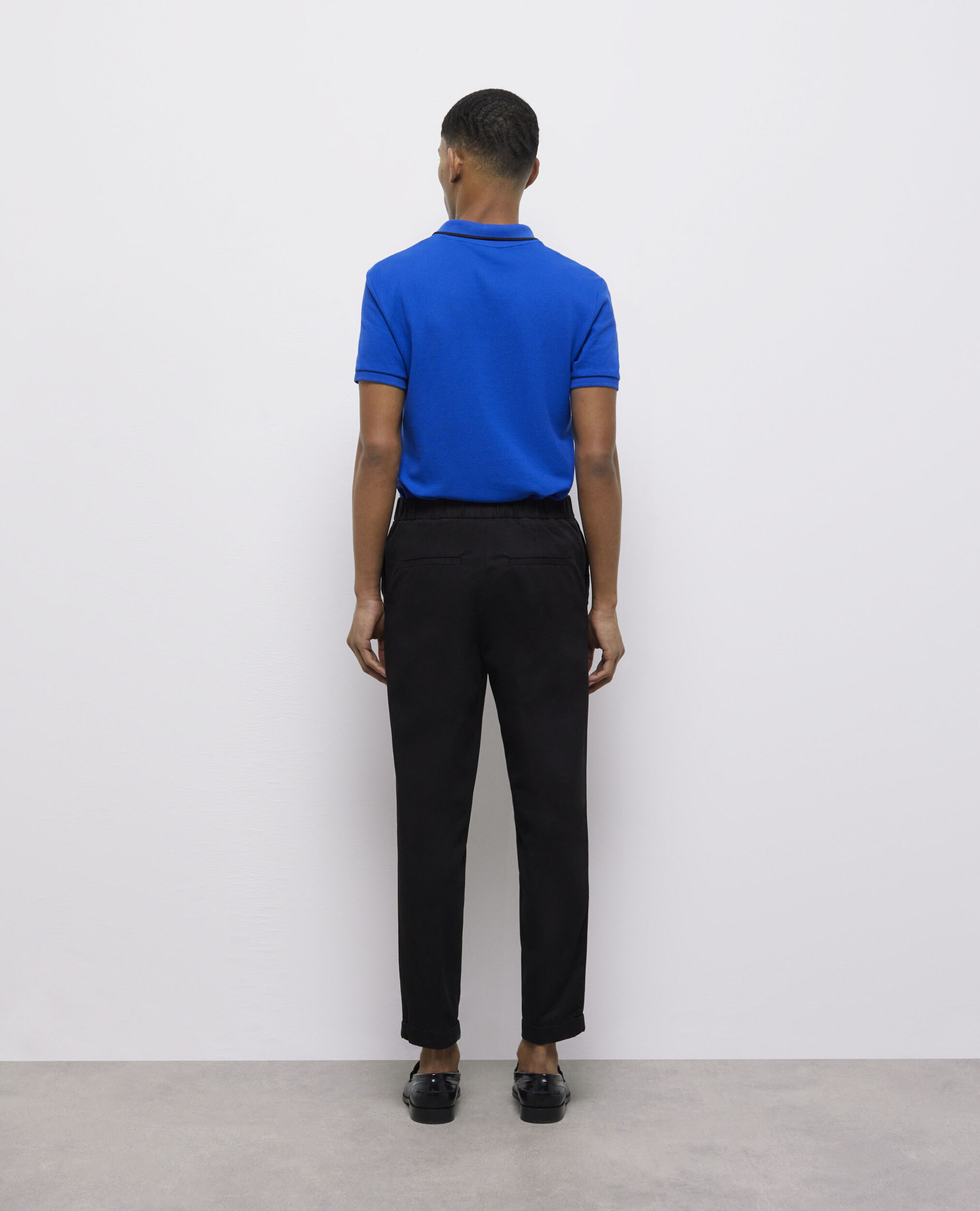 Straight-cut black pants, BLACK, hi-res image number null
