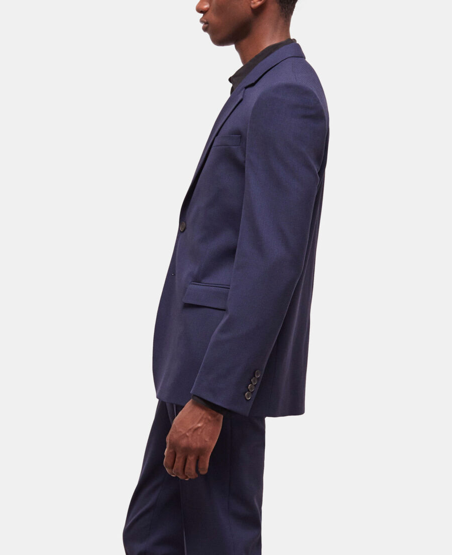 veste de costume en laine pied-de-poule