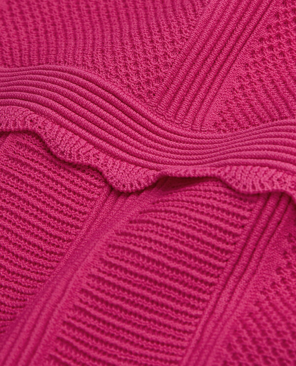 The Kooples FEMME PINK robe courte rose en maille ajourée