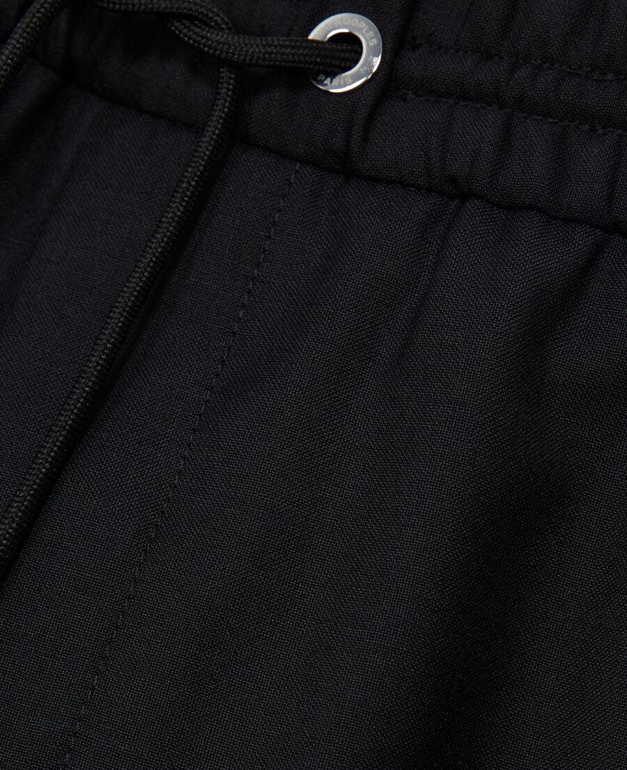 casual black pants in wool