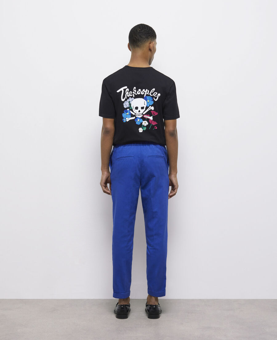 pantalones azules algodón