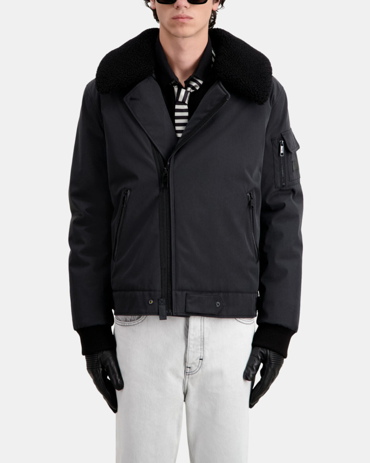 The Kooples HOMME BLACK blouson aviateur noir