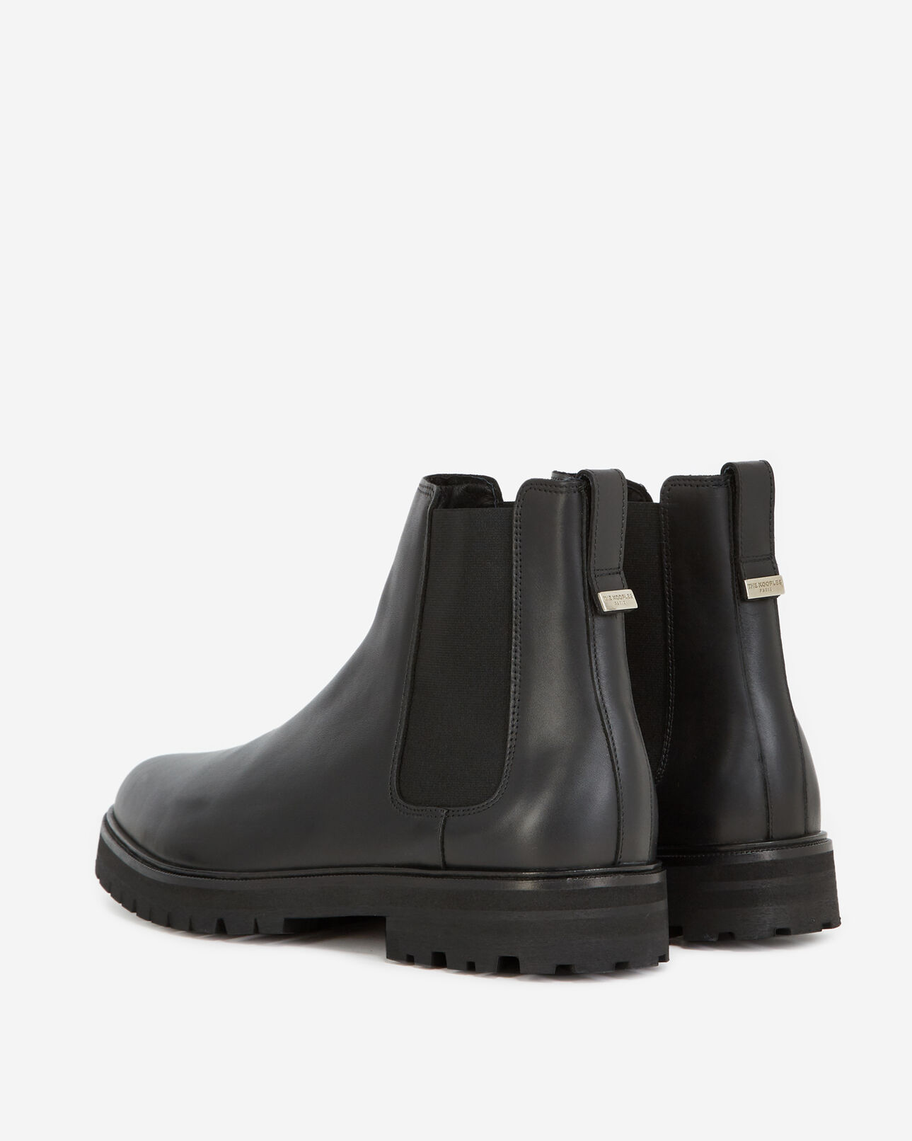 The Kooples MEN BLACK black chelsea boots with notched soles