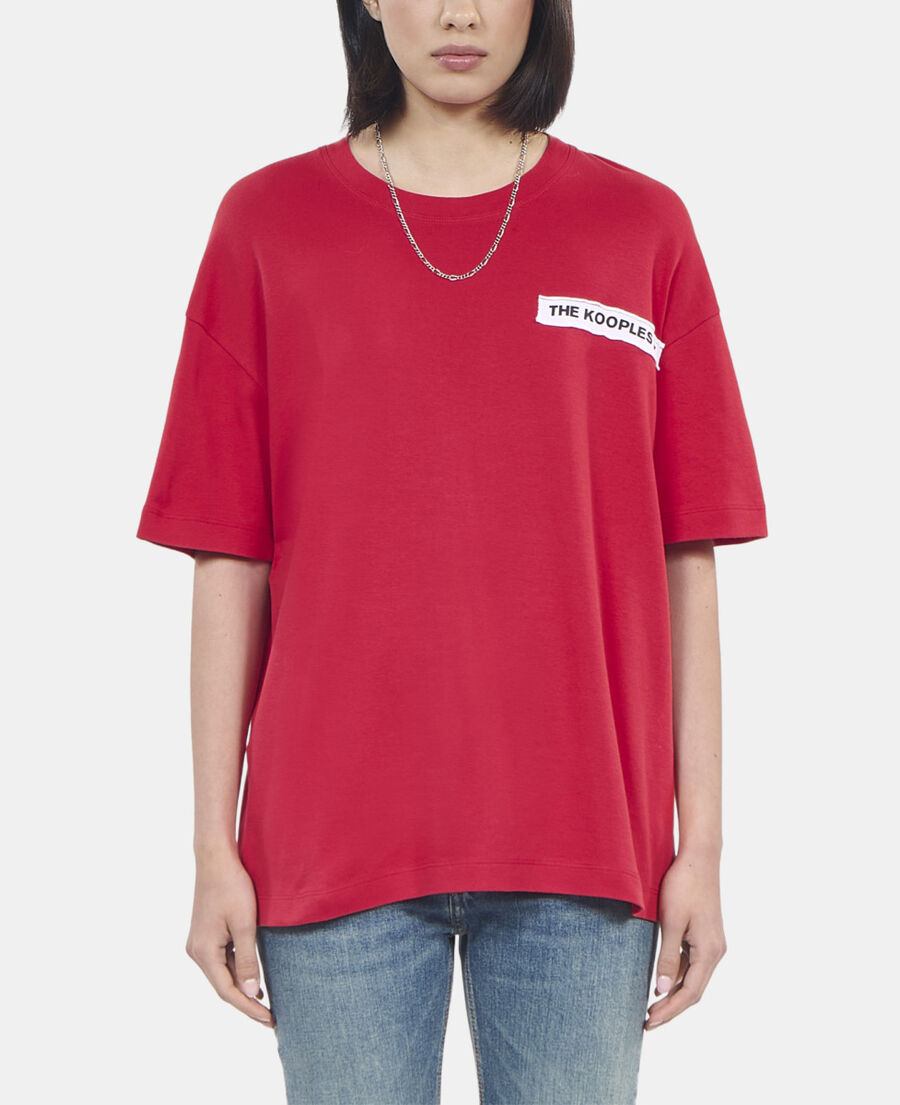 The Kooples DAMEN RUBIS rotes t-shirt aufn&auml;hern