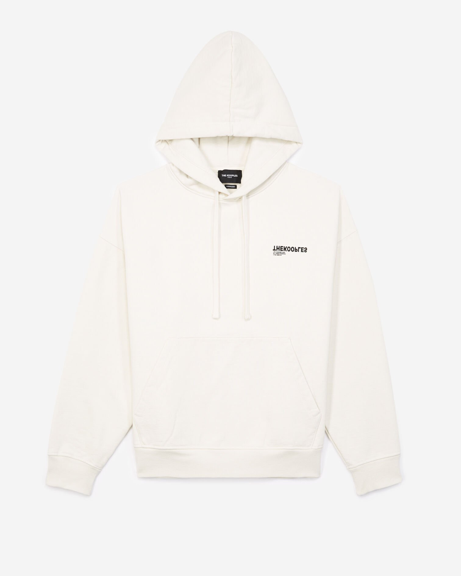 Sweat à capuche écru brodé The Kooples, OFF WHITE, hi-res image number null