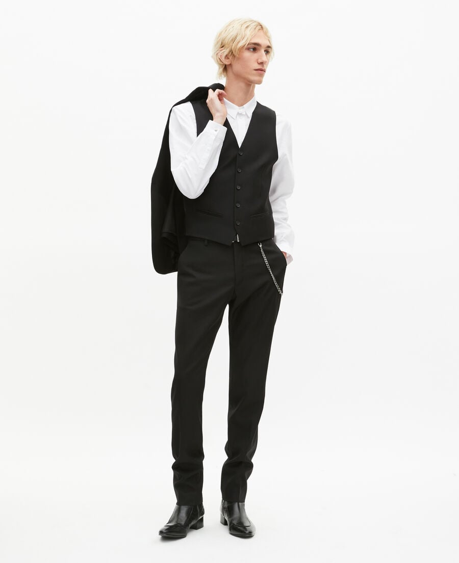 The Kooples HOMME BLACK gilet de costume en laine noir