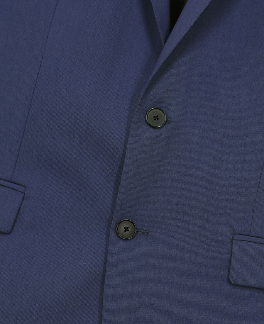 chaqueta traje azul lana