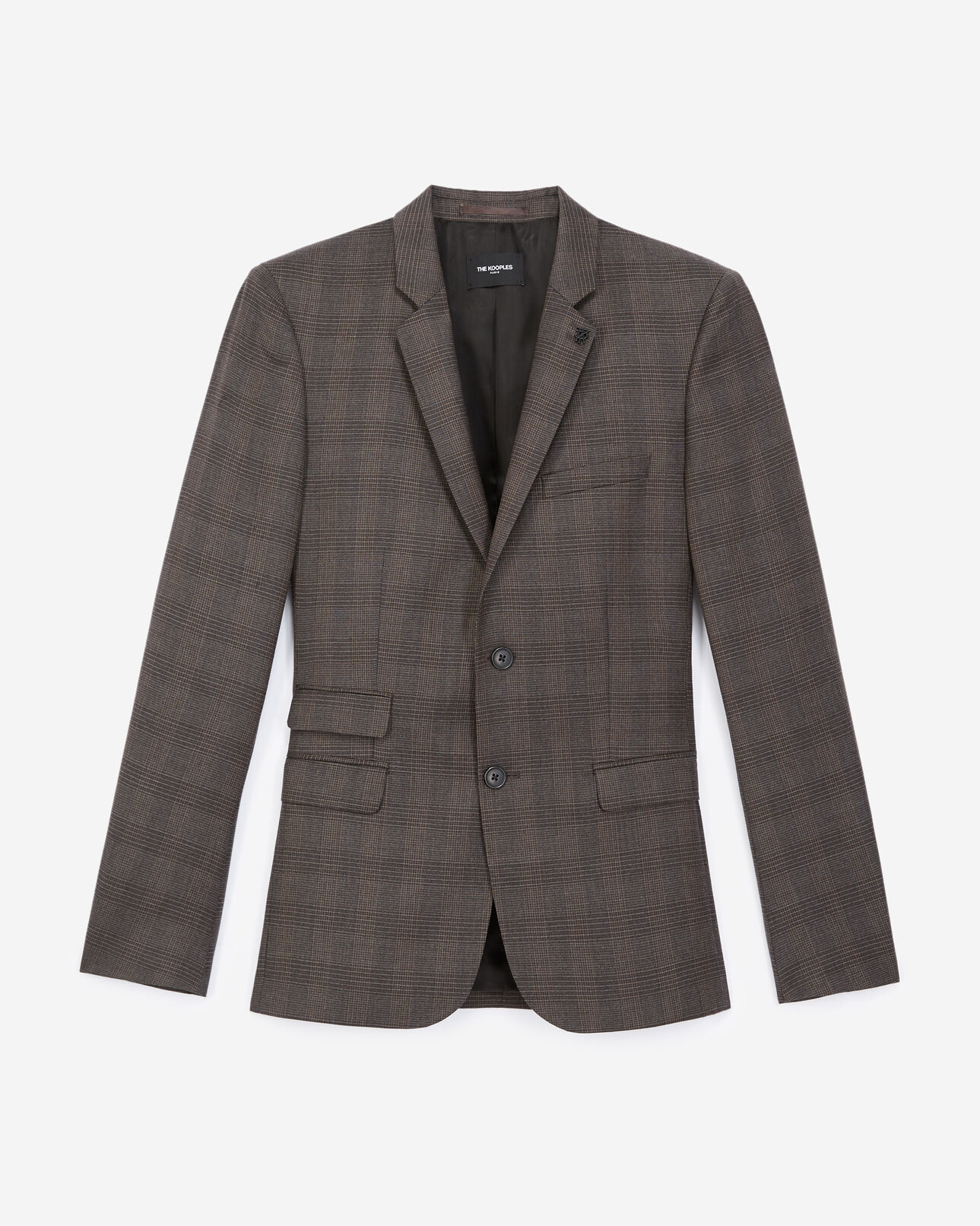 The Kooples HOMME DARK GREY veste laine grise à carreaux