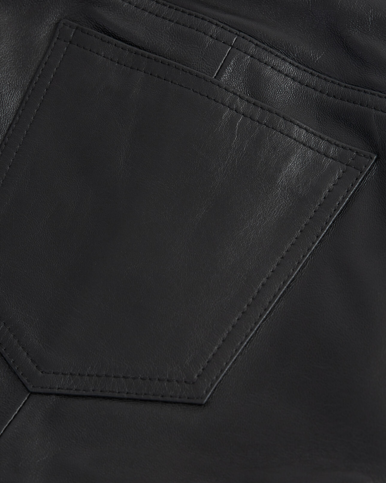 The Kooples MUJER BLACK short negro piel bajo dobladillo cinturón