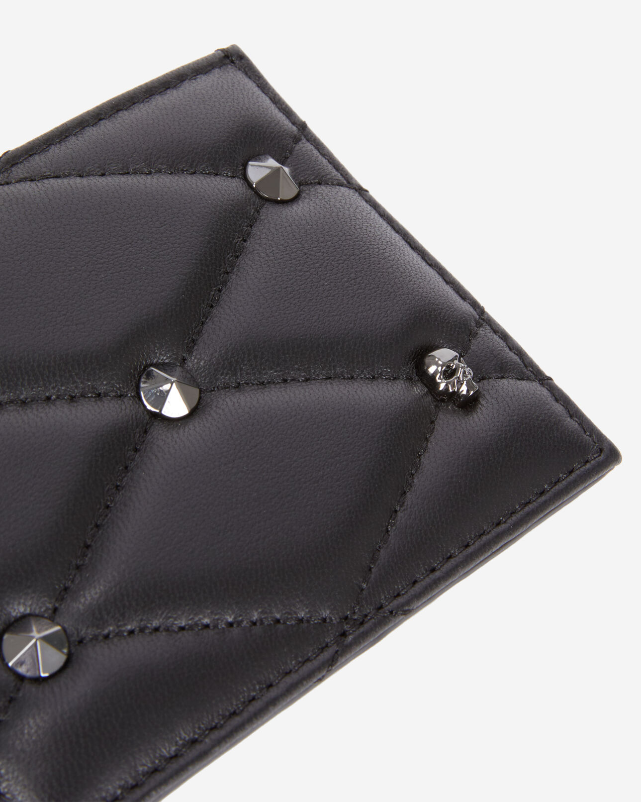 The Kooples WOMEN BLACK black quilted leather card holder