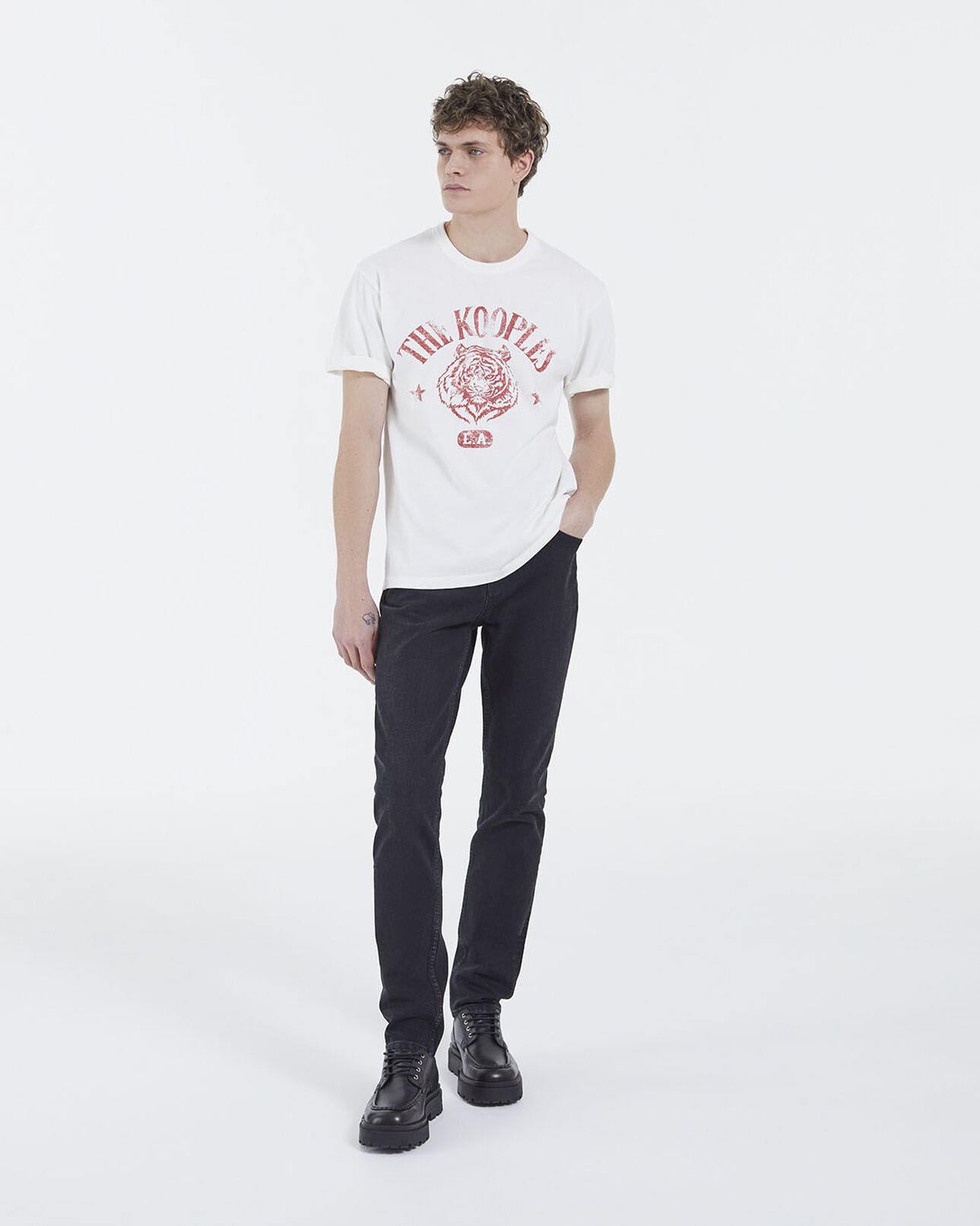 The Kooples HERREN ECRU t-shirt tiger