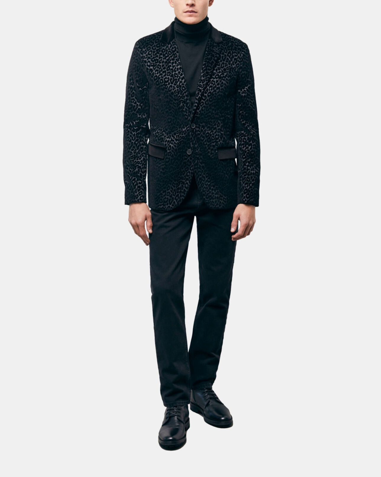 The Kooples MEN BLACK black leopard print suit vest
