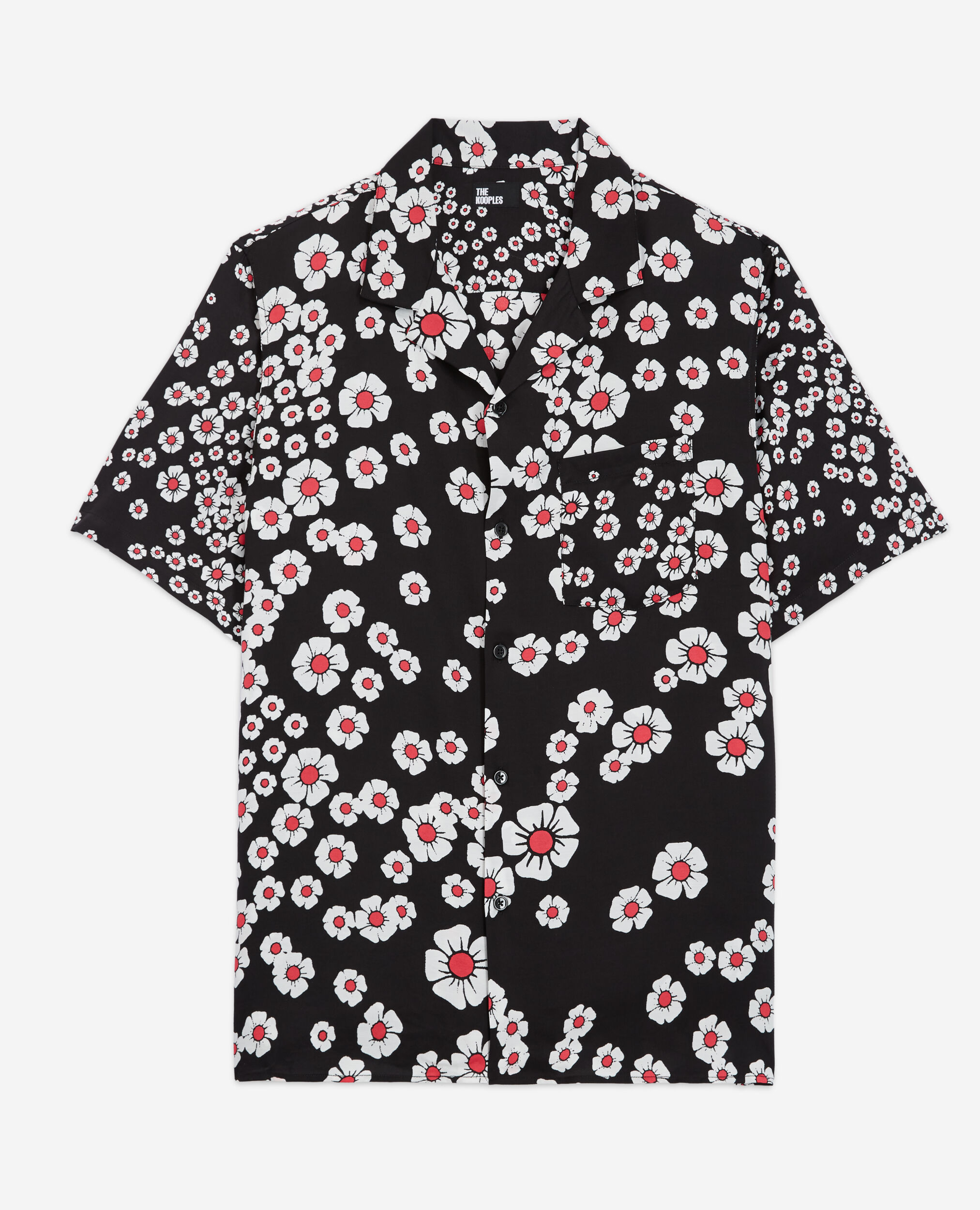 Hemd mit Hawaiikragen und Blumenmuster, BLACK / PINK, hi-res image number null