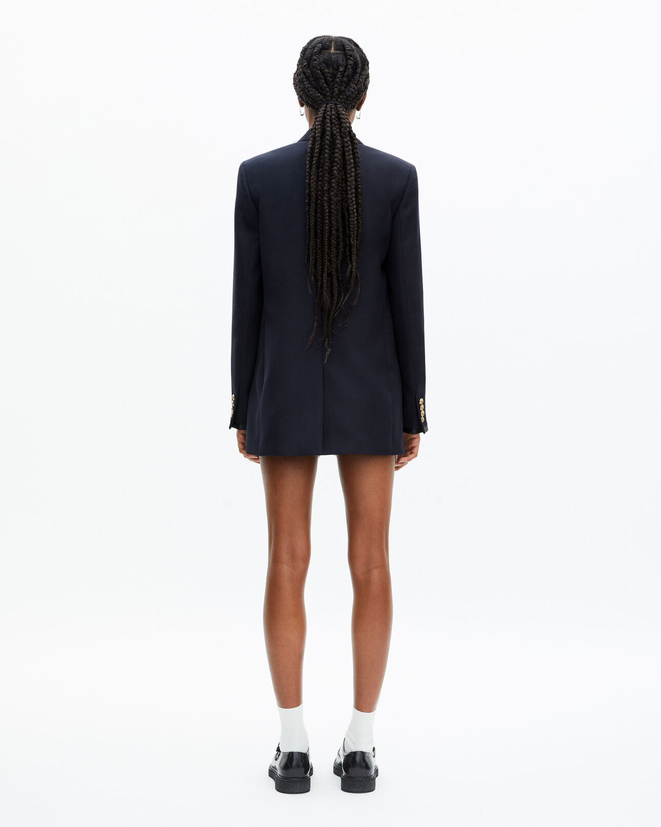 The Kooples FEMME DARK NAVY veste tailleur en laine mélangée bleu marine