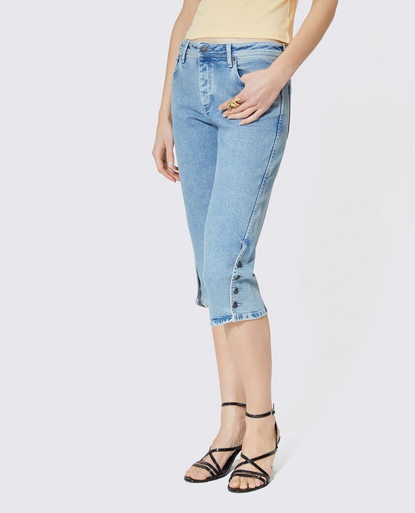 The Kooples FEMME BABY BLUE capri en denim bleu