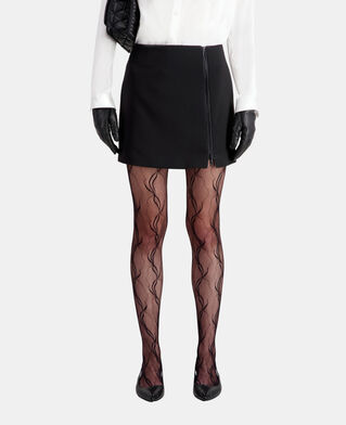 The Kooples FEMME BLACK jupe courte noire en crêpe avec zip