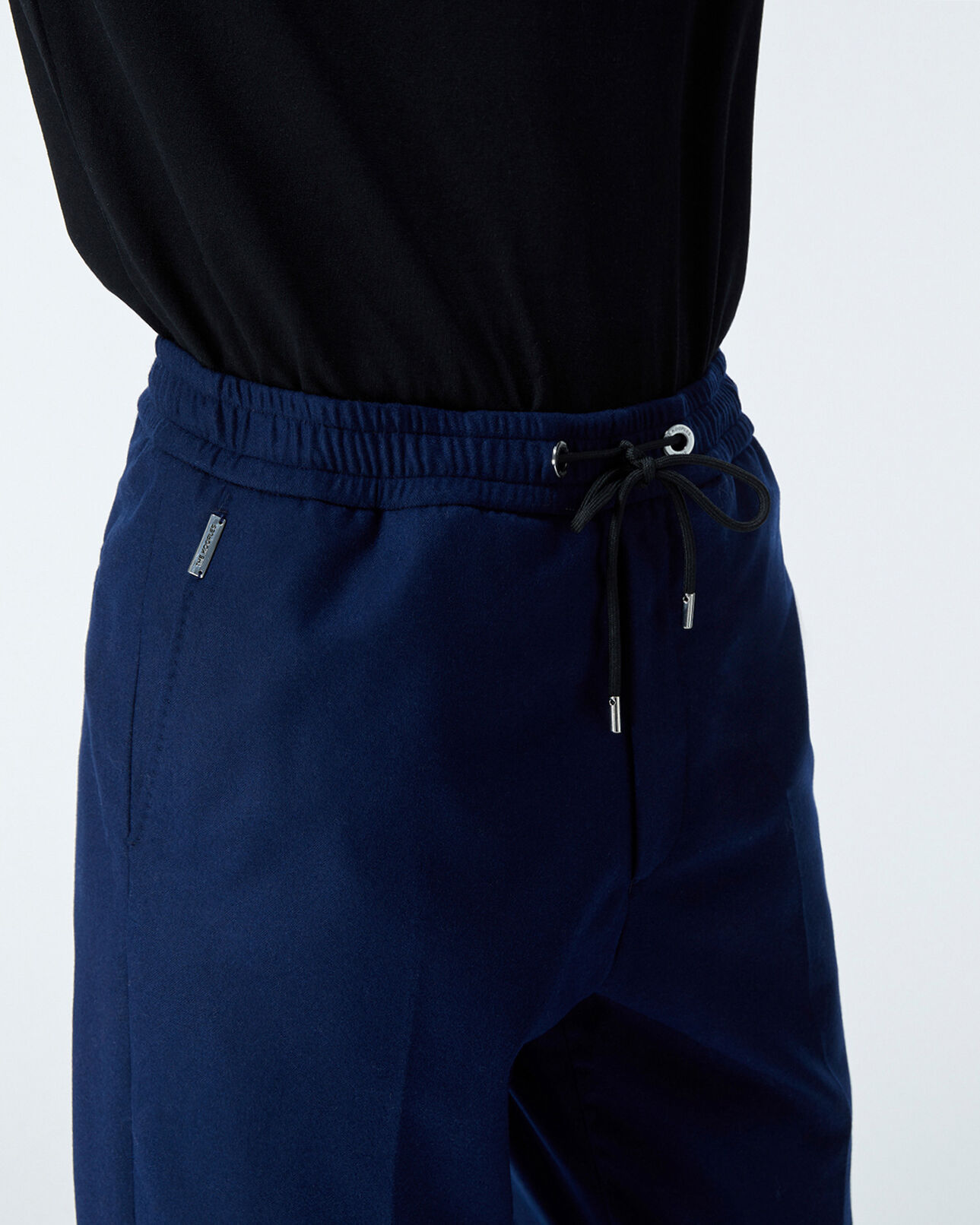 The Kooples HOMME NAVY pantalon laine bleu à élastique