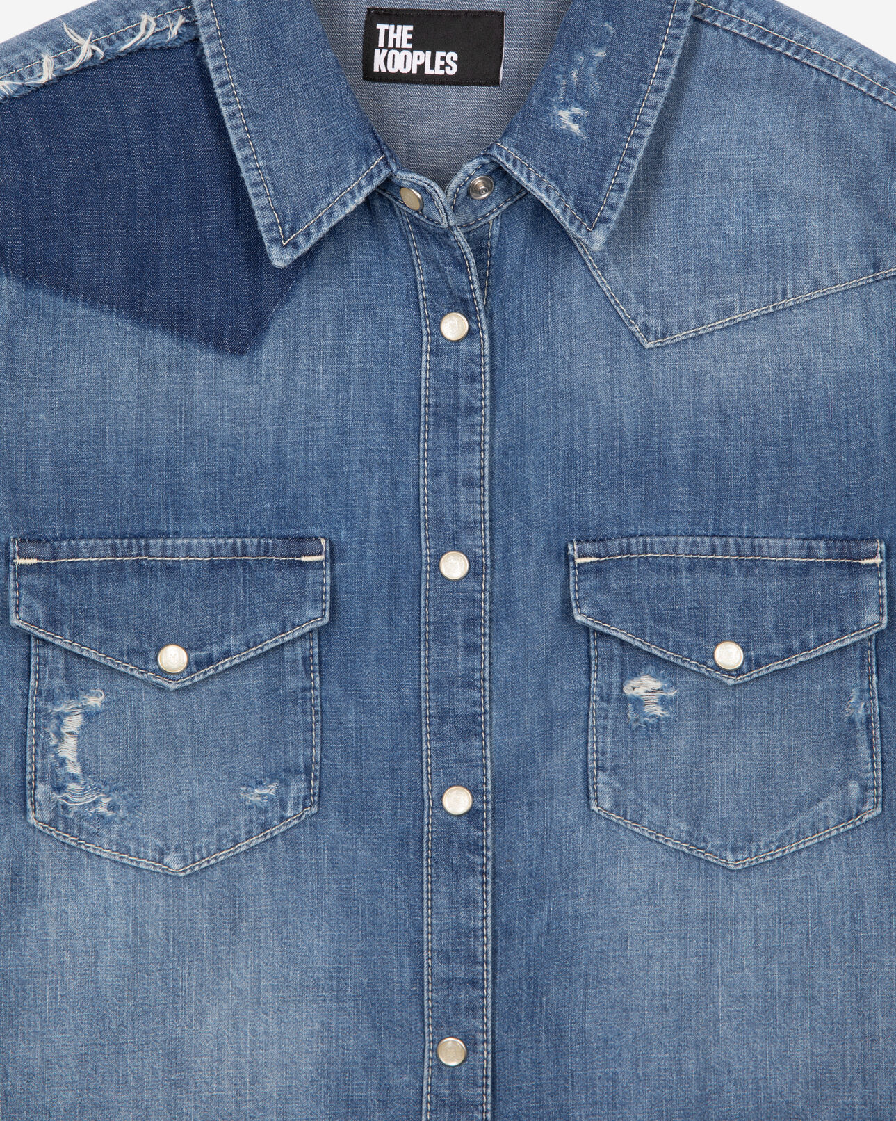 The Kooples FEMME USED chemise en denim bleue