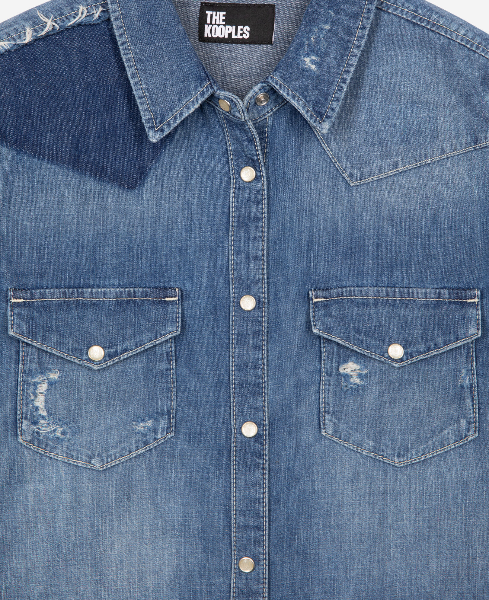 The Kooples FEMME USED chemise en denim bleue