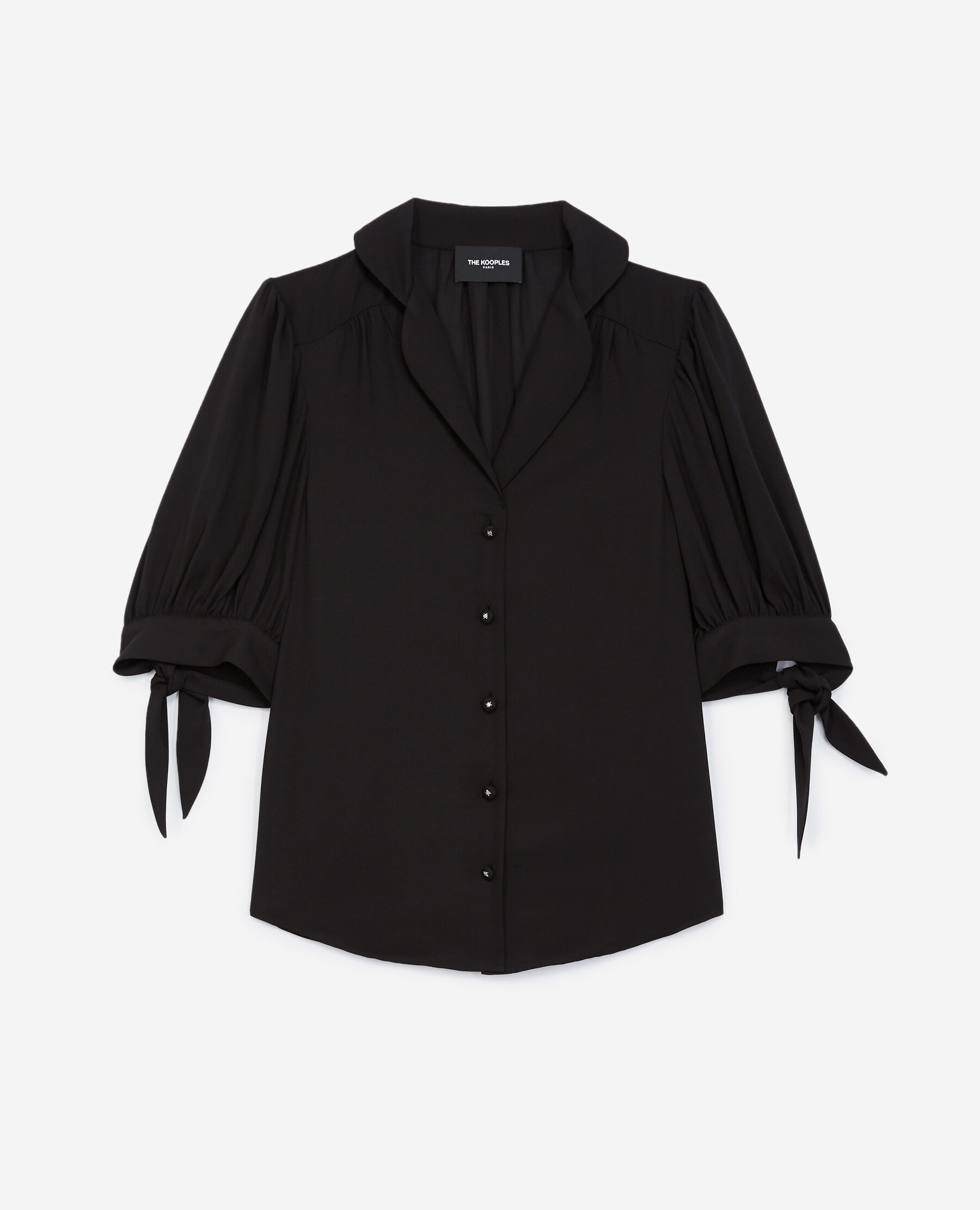 Chemise noire manches courtes imprim e The Kooples