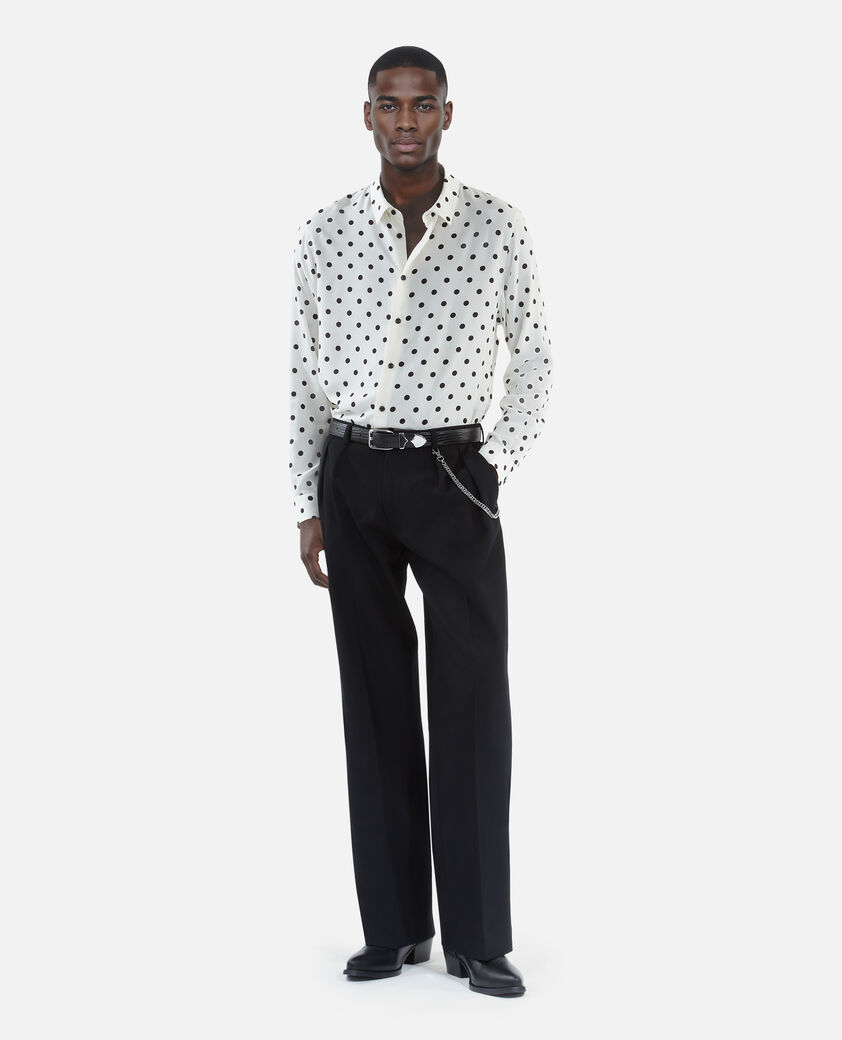 The Kooples HOMME WHITE / BLACK chemise imprimée à pois blanche