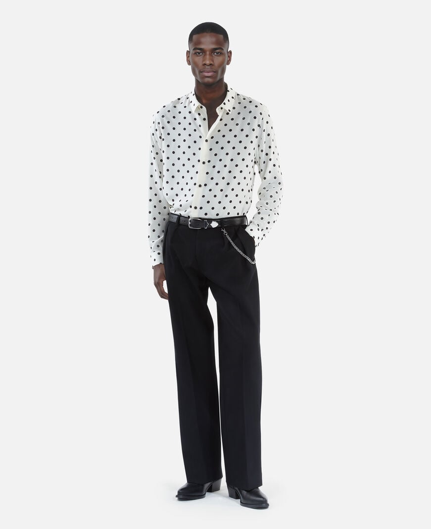 The Kooples MEN WHITE / BLACK white polka dot printed shirt