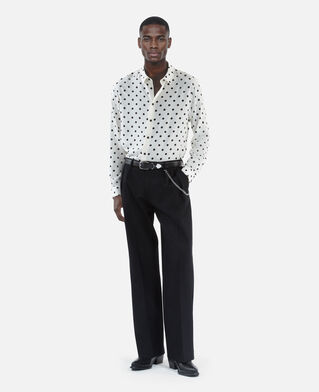 The Kooples MEN WHITE / BLACK white polka dot printed shirt