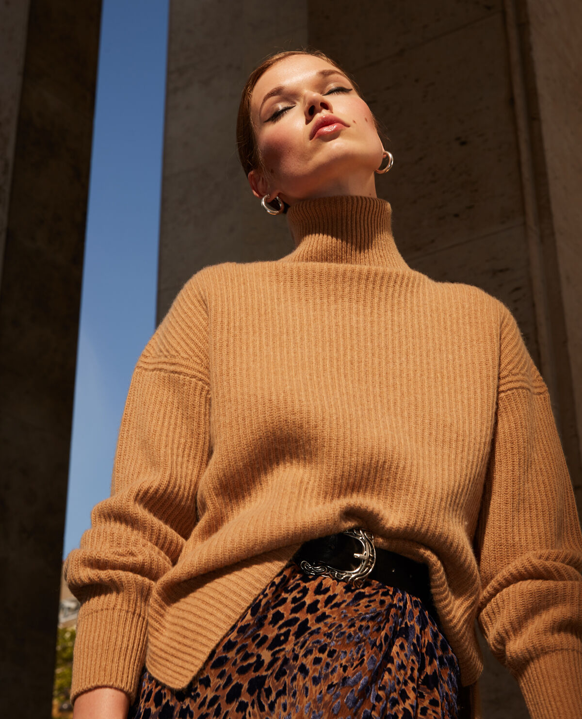 Camel outlet coloured turtleneck