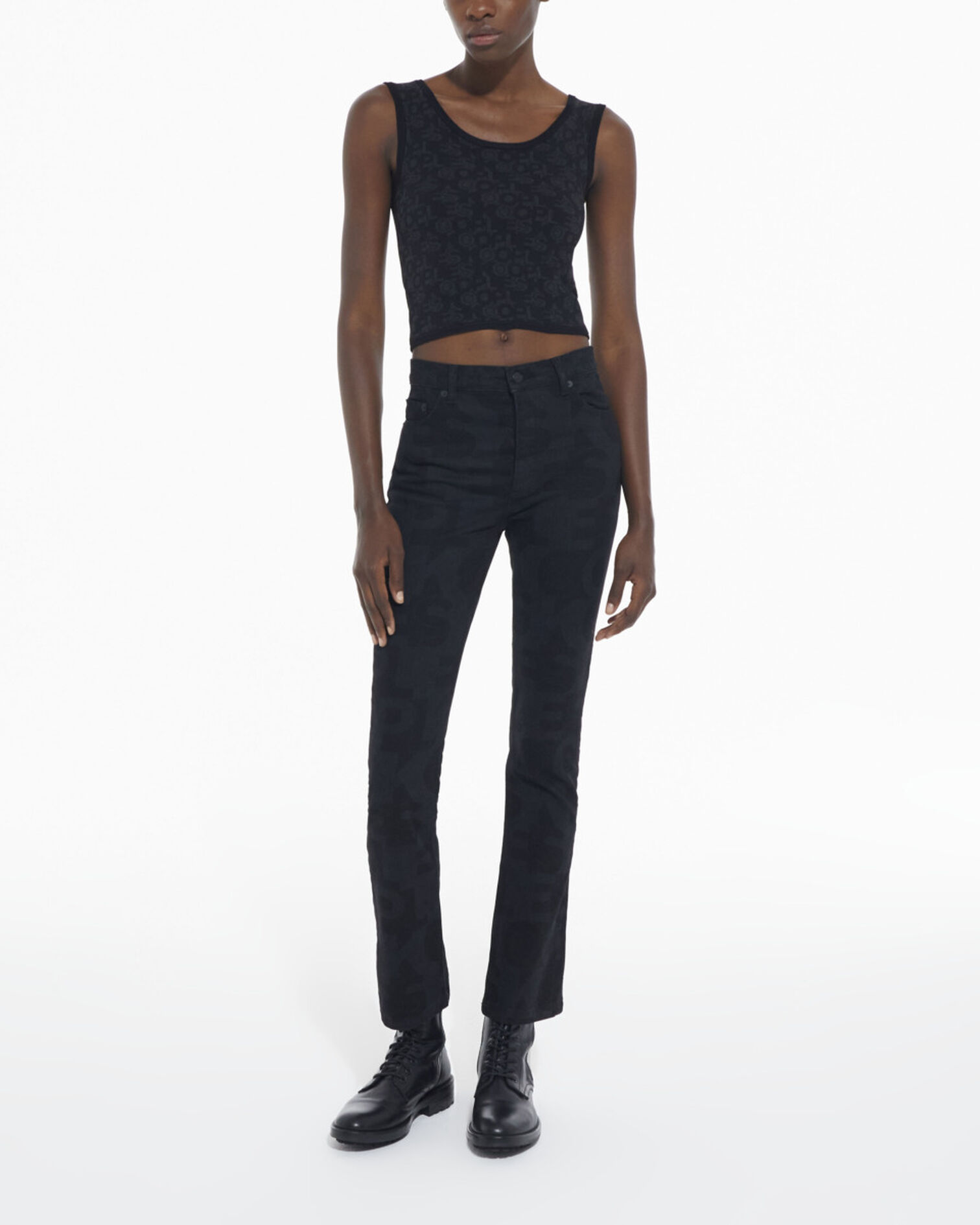 Brassière logo The Kooples noire, BLACK DARK GREY, hi-res image number null